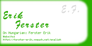 erik ferster business card